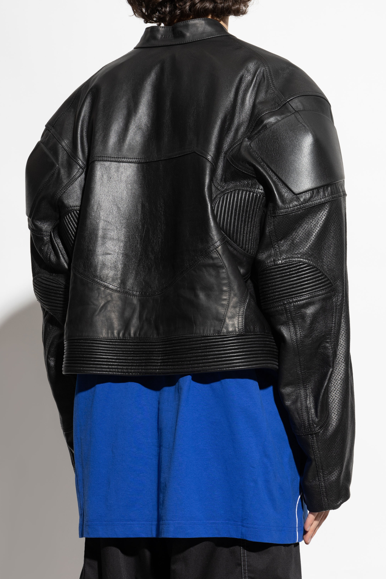 Balenciaga Leather jacket with stand-up collar | Men's Balenciaga Leather jacket with stand-up collar | Men's